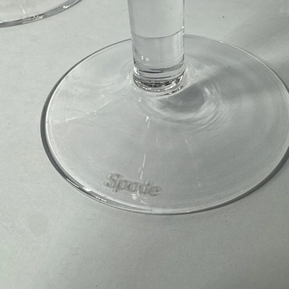 Spode Christmas Tree Wine Glasses Set of 4 Gold Rim Holiday Stemware 7.25 inch‎